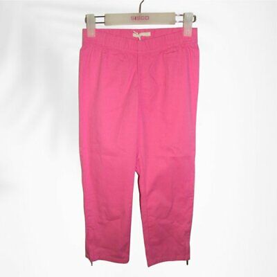 B.Young Girls Cotton Pants Size XS Green/Pink/Orange Elastic Waist RRP: $36
