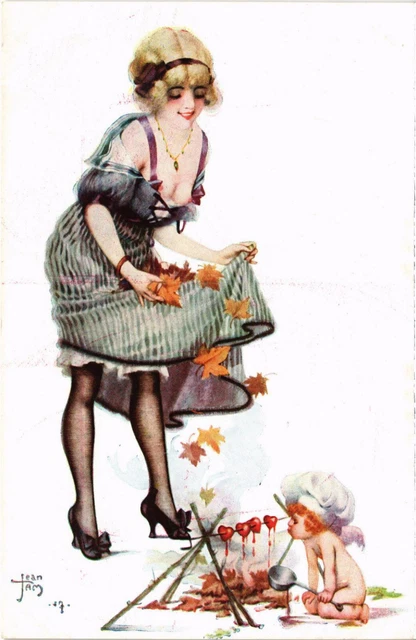 PC ARTIST SIGNED, ROBERTY, LE SOURIRE, GLAMOUR LADY, Vintage Postcard