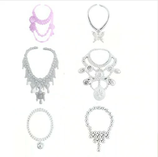 m 6 COLLANE BAMBOLE ACCESSORI MODA GIOIELLI GIROCOLLO COLLIER IDEA REGALO DOLL