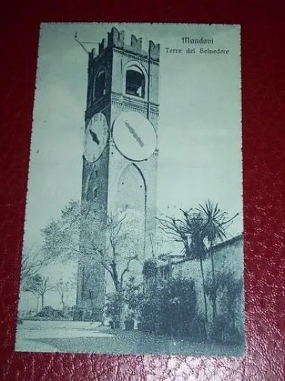 Cartolina Mondovì - Torre del Belvedere 1918