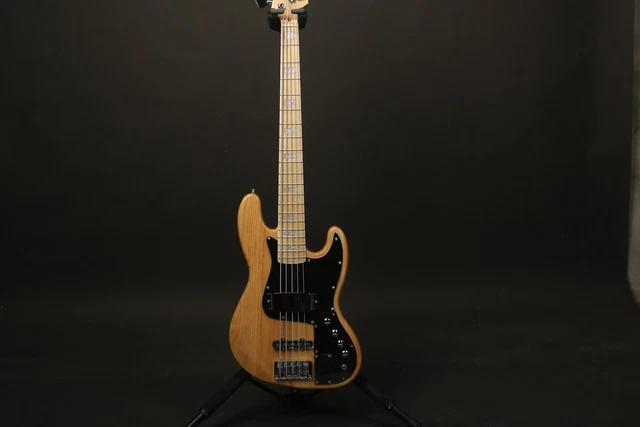 Jazz Electric Bass Guitar 5 String Maple Fretboard Black Pickguard HS Pickups Jazz Electric Bass Guitar 5 String Maple Fretboard Black Pickguard HS Pickups