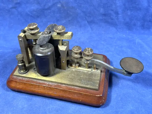 Antique Telegraph Key ~ Patent Date Feb 14, 1888 ~ Base 5 3/16" x 3 1/2"