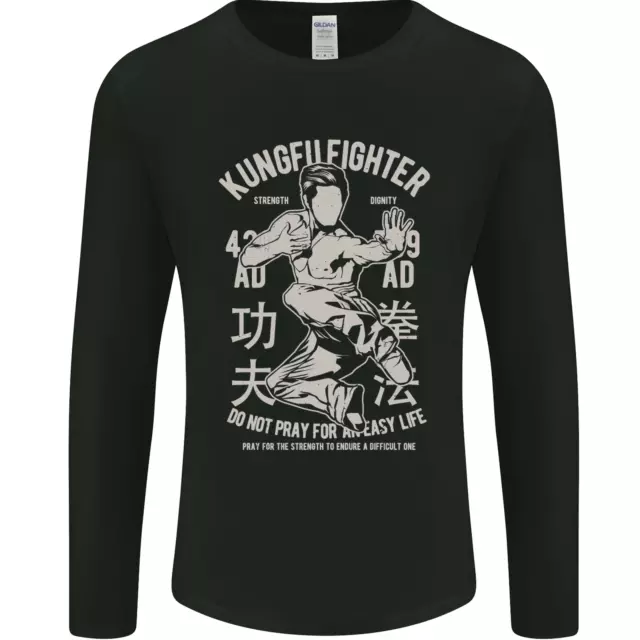 T-shirt da uomo Kung Fu Fighter arti marziali miste MMA a maniche lunghe