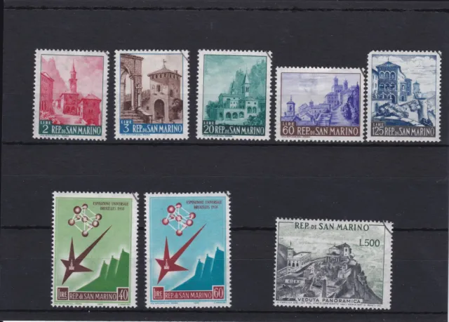 MSM21) San Marino 1957 - 1958 Stamp Sets CTO/USED