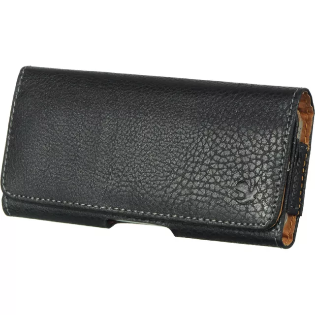 Black Leather Holster Belt Clip Pouch Samsung Galaxy Note 5 4 Edge Armor Case