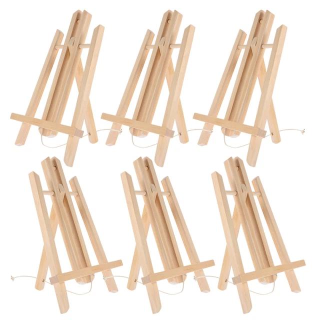 6 piezas mini caballete suelo de madera caballete soporte tableta ajustable niño
