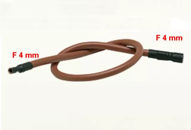 Câble électrode 2 x 4 mm 45 cm silicone Haute Température bruleur chaudière