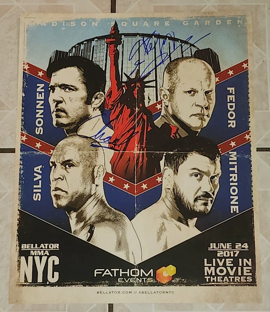 Fedor Emelianenko Chael Sonnen Signed Auto'd Bellator 180 Msg Poster Pride Fc Fedor Emelianenko Chael Sonnen Signed Auto'd Bellator 180 Msg Poster Pride Fc
