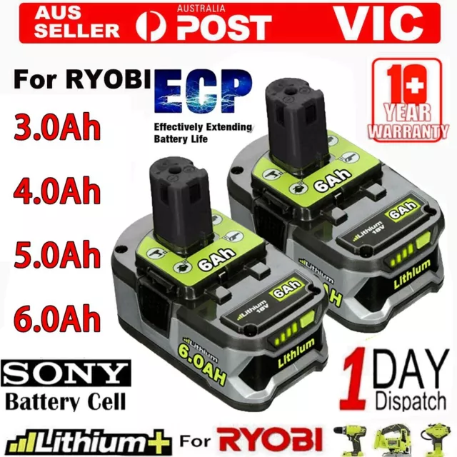 18V ONE Plus Lithium Battery For Ryobi 3.0Ah 5.0Ah 6.0Ah RB18L25 P108 P103 P104