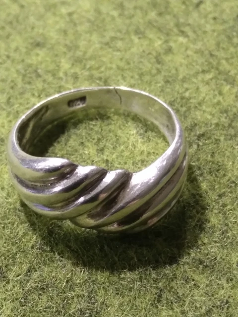 Bague Ancienne En Argent Massif 925 - Alliance Anneau Créateur - Occasion