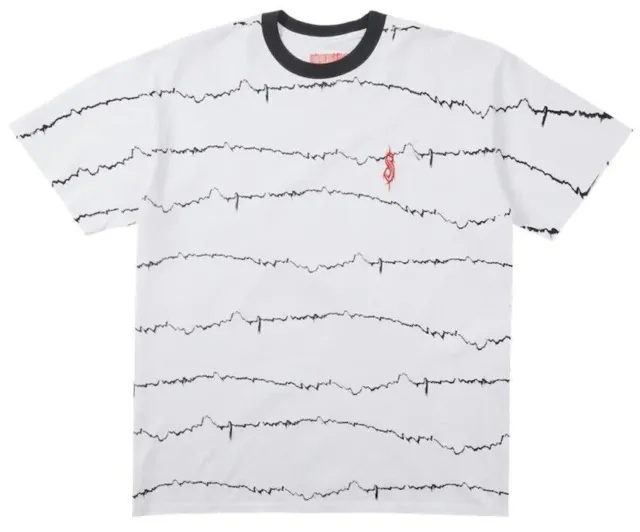 Slipknot Men's Officially Licensed All Over Print Ringer Embroidered Tee T-Shirt