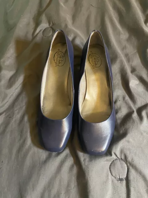Life Stride Simply Comfort Womens Navy Heels Size 8.5 Wedge Shoes