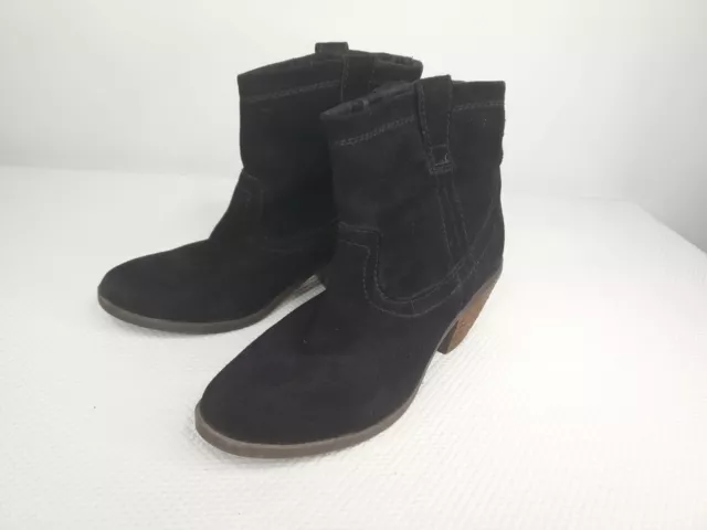 Call It Spring Black Suede Western Booties Boots Size 9