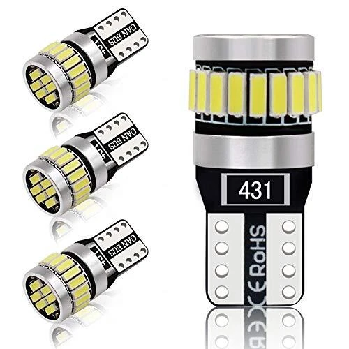Fastcar 4pcs ampoule W5W T10 LED Canbus anti erreur 12V Blanc feu de position 19