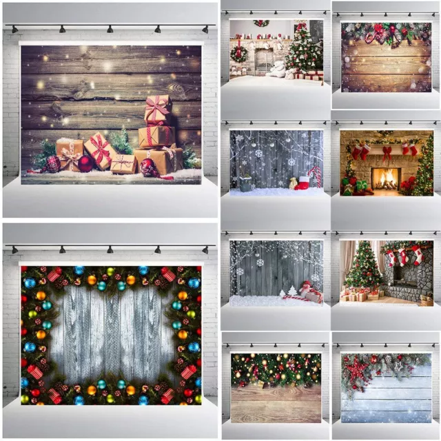 Christmas Photo Photography Props Background Cloth Party Decor Vinyl Backdrop ~