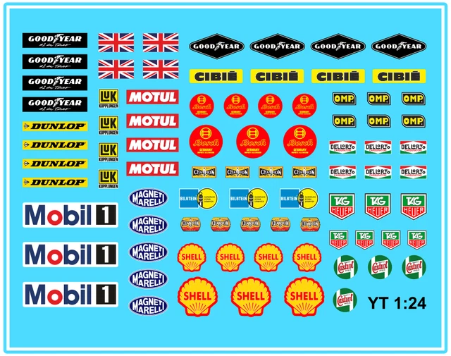 1:24 / 1:32 Scale Waterslide Decals - US Rat Rod, Muscle Car, & V8 Racing Designs