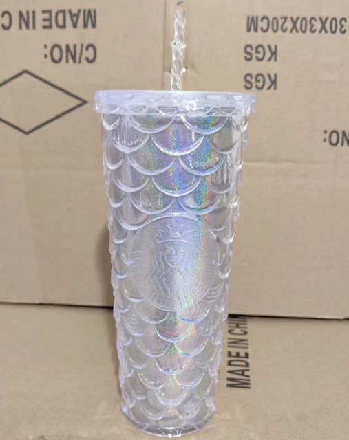 STARBUCKS 2023 CHINA Skiing Season 24oz Tumbler Pearl White Fish Scale