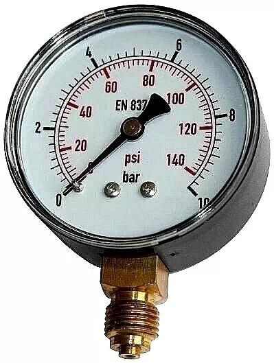 Manometer Wasser Druckluft Glyzerin Anschluss senkrecht waagerecht  Ø 40-100 neu 3