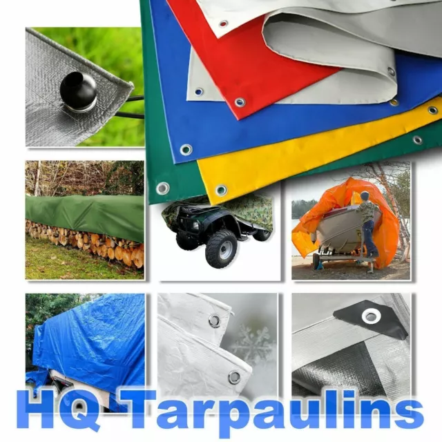 Strengthened TARPAULINS - Waterproof Heavy Duty / MULTI SIZE Bushcraft Survival