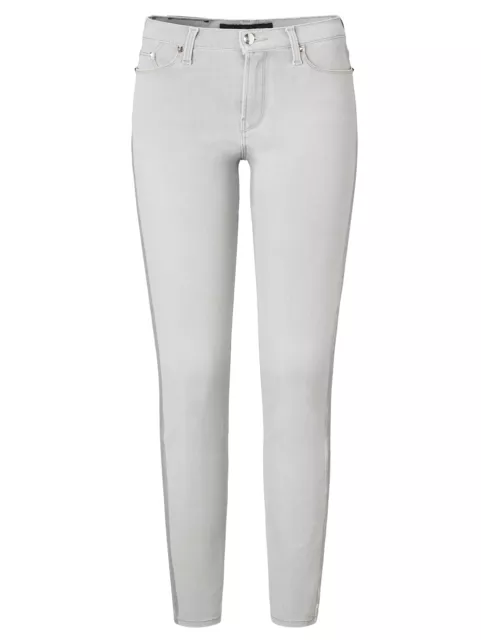 Pantaloni jeans da donna Karl Lagerfeld denim grigio stretch a righe di gallone taglia W31