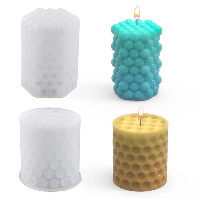 Herramientas de arcilla Cilindro Vela Molde 3D Arte Cera Molde Pastel Resina Moldes Velas Molde