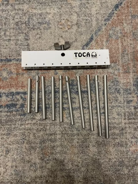 Toca Chimes 10 Bar / Note with White Metal Mount For Drums / Percussions