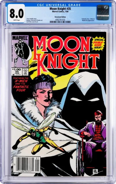 Moon Knight #35 CGC 8.0 (Jan 1984, Marvel) Carl Potts, Newsstand, X-Men app.