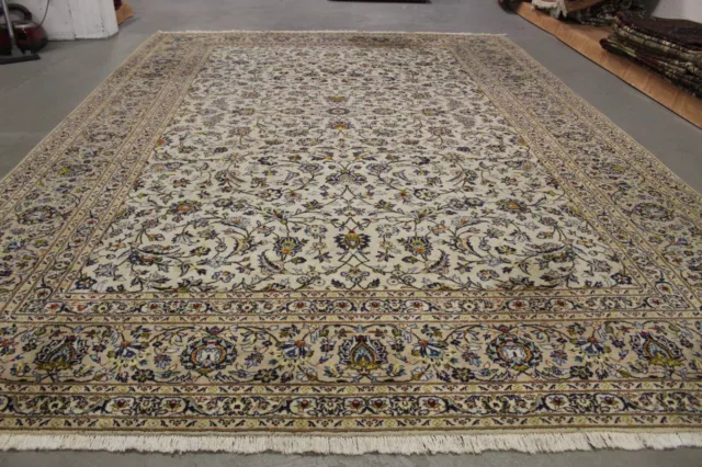 Antik handgeknüpfter Alte Perser Kashan Teppich 425 x 300 cm ca. 80 Jahre alt