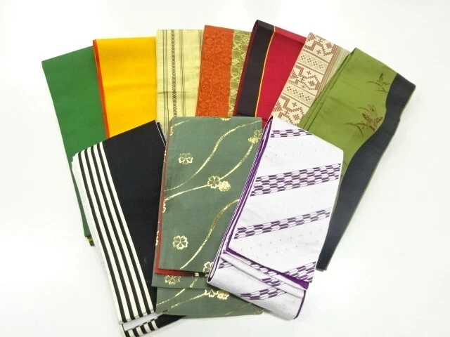 36636# Japanese Kimono / Antique Hanhaba Obi / Set Of 10