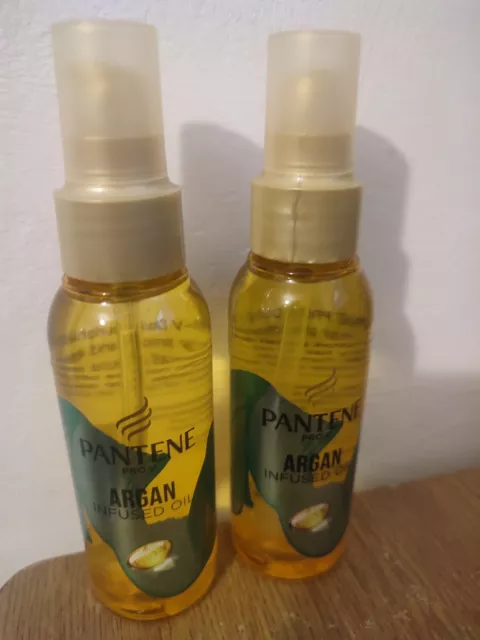 2 x Pantene Pro-V Argan Infused Frizz Ease Hair Oil - ( 100ml x 2 Bottles )