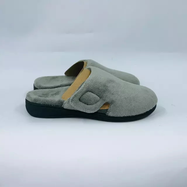 Vionic Gemma Mule Comfortable Light Gray Fluffly Soft Slippers Size 8B