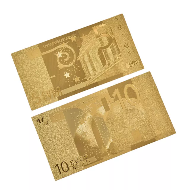 7pcs/Set Euro Banknote Gold Foil Paper Money Crafts Collection Bank DIY'Curzn