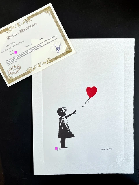 Banksy Original M Arts Edition Lithographie Signée Numérotée /150 + CADRE INCLUS 3