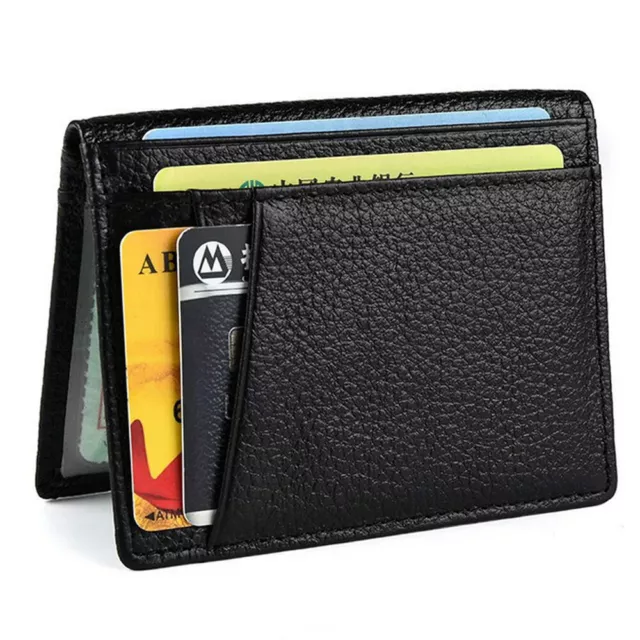 Genuine Leather Credit Card Holder Wallets Purse Thin Card Holders Men Wallet