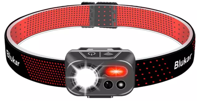 Head Torch Rechargeable, LED Headlamp Headlight with Sensor Control&7 Light Mode