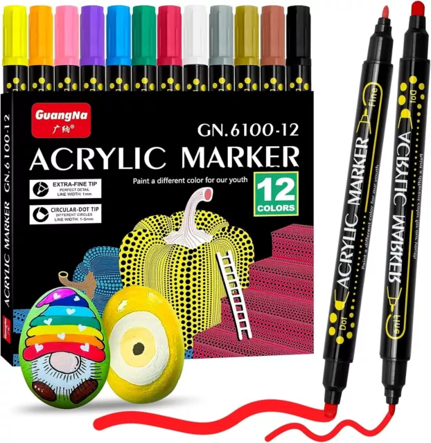 ARTISTRO Paint Pens for Rock Painting, 1 Count (Pack of 12), Multicolor