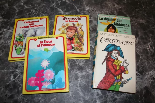 lot de 5 livres enfants, 3 collection Rouge et Or DAUPHINE + 2 lecture et loisir