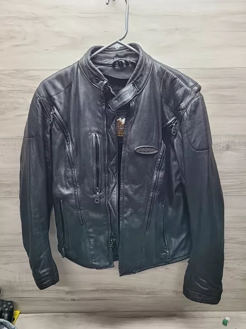 Harley Davidson FXRG series 1 Black water-resistant Leather riding Jacket Sz SW