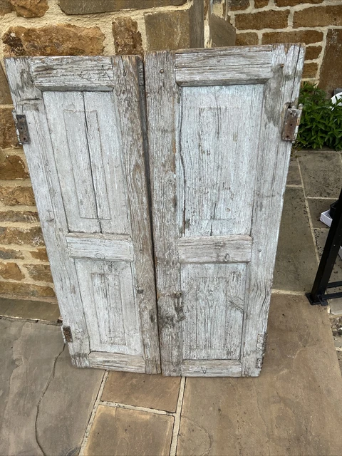 Pair Of Antique Hardwood Doors Small & Rustic