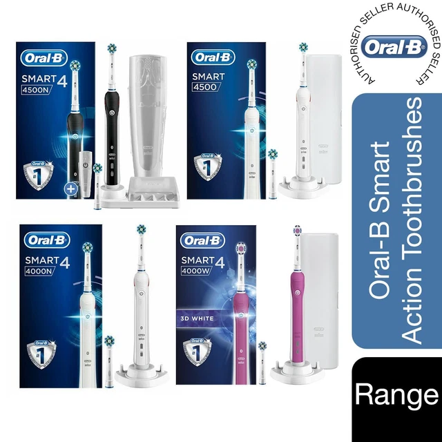ORALB SMART SERIES 4000 or 4500 Rechargeable Electric Toothbrush + Travel Case £72.99 PicClick UK