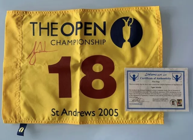 Tiger Woods signed flag with COA | The Open St Andrews 2005 Autograph Autogramm