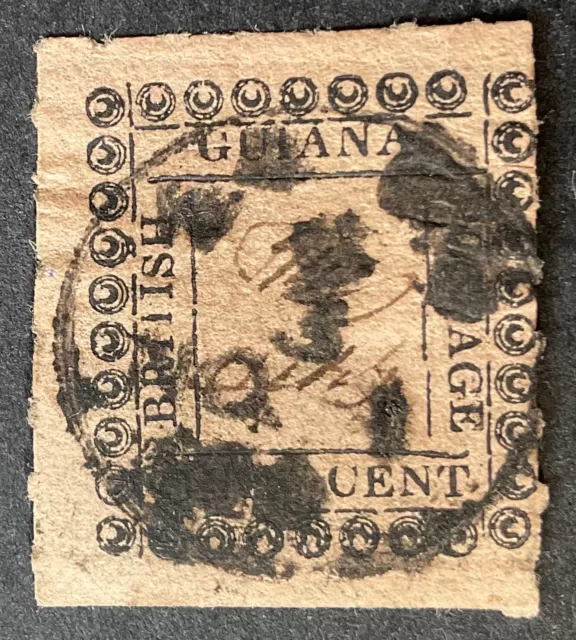 British Guiana 1862 one cent rose stamp vfu