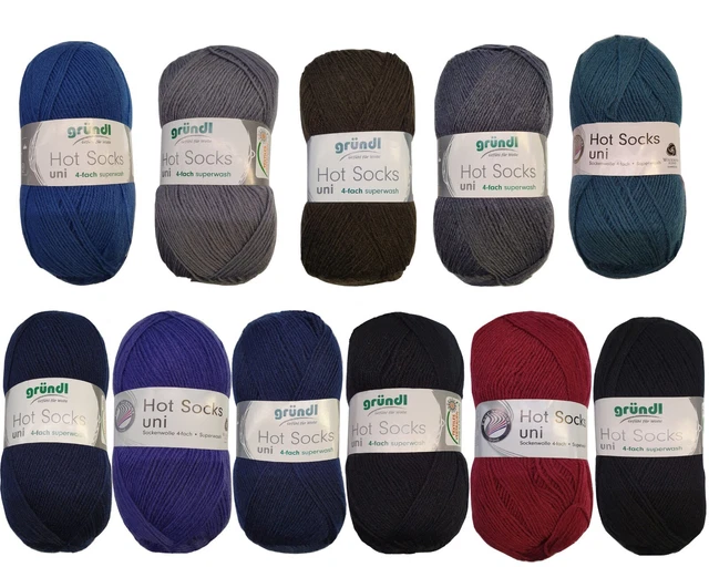 Gründl Hot Socks Uni Sockenwolle Strumwolle 4-fach  Häckel Garn 100 g/ 420 M