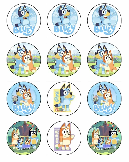 Bluey cake topper edible birthday cupcake decorations 6 30 picclick