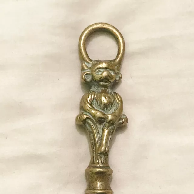 Antique Old Pixie Imp Good Luck Vintage Brass Toasting Fork