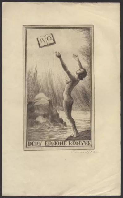 14)Nr.110,EXLIBRIS,Agost Bajor, 1935, Erotik / erotic, C3 -signiert