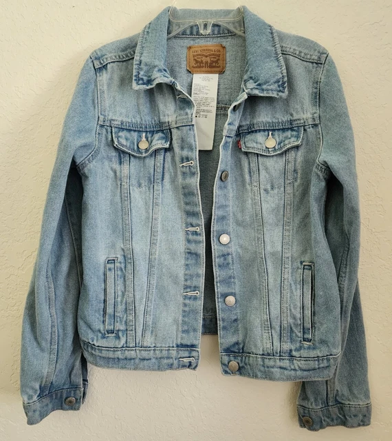Child's Levi Light Wash Jean Jacket-Button Up Slit Pockets (Child Xl)