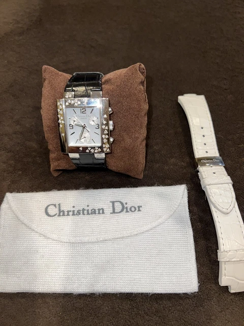 Christian Dior Riva Sparkling Chronograph D81-101 EA4648 Quartz Silver Watch