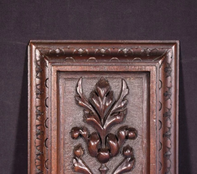 *French Antique Architectural Panel Door Solid Walnut Wood Highly Carved Salvage 4
