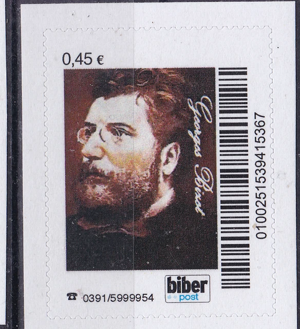 Privatpost. Biberpost. Georges Bizet, postfrisch